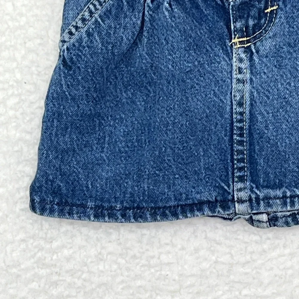 Vintage OshKosh Bgosh Girls Denim Mini Skirt Medium Wash Pleated Elastic 4T